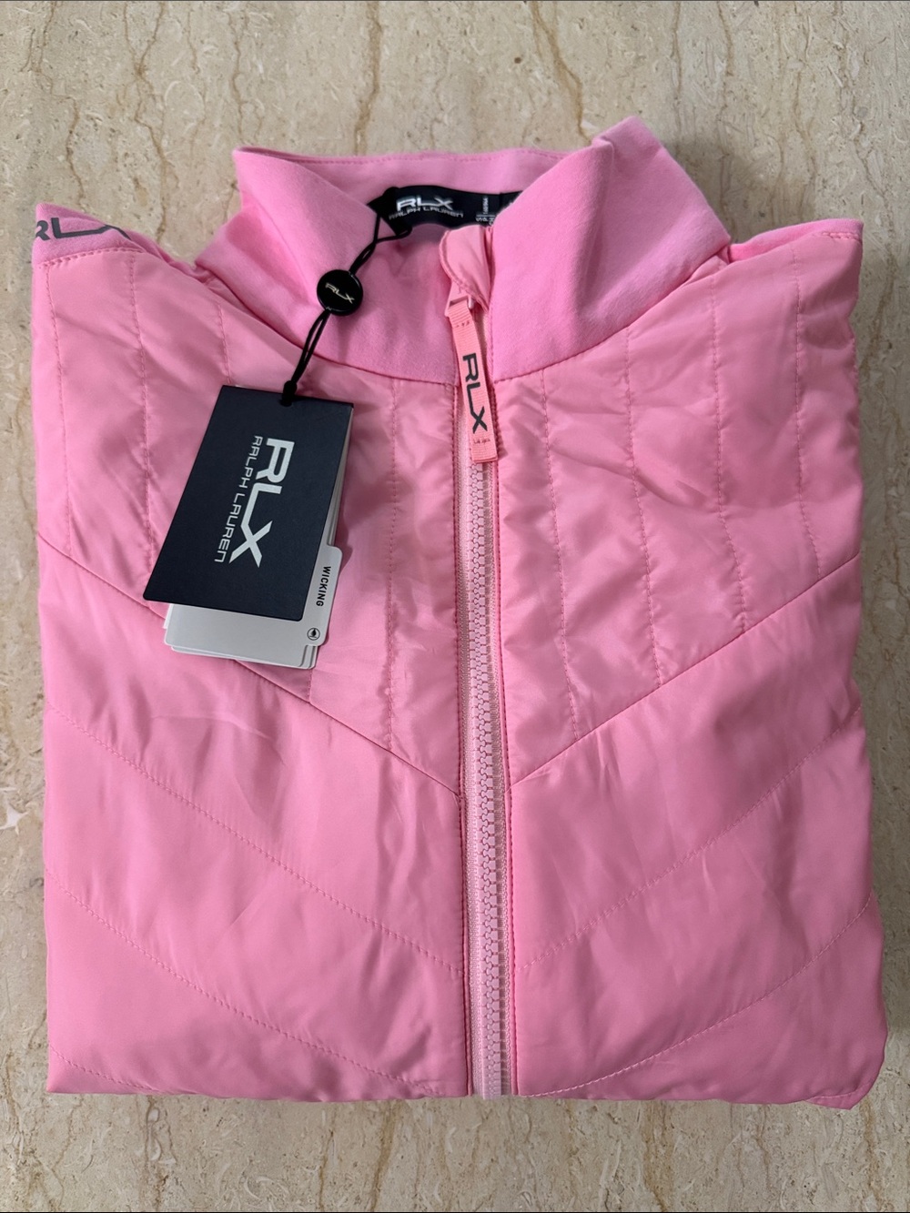 NWT Ralph Lauren RLX Pink Quilted Hybrid Golf Jacket - Picture 5 of 9